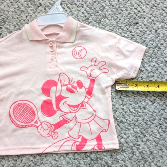 Disney Kids (12 Months) Pink Glitter Minnie Mouse Tennis T-Shirt/Polo Shirt - Picture 10 of 16